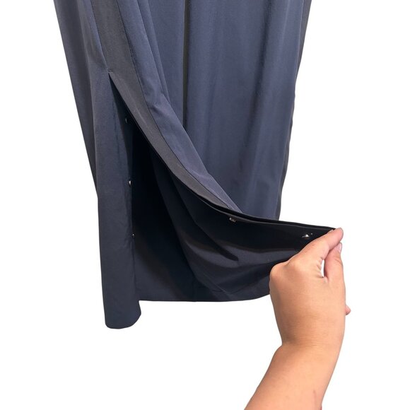 Athleta Gramercy Track Trouser Pants Women 12 Blue Wide Leg Flare Office Classic - Picture 9 of 16